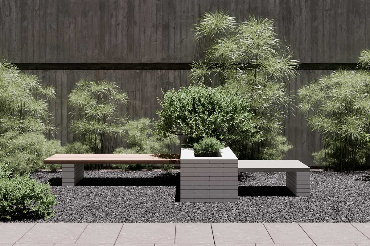 Lavička vyrobená z Garden Block